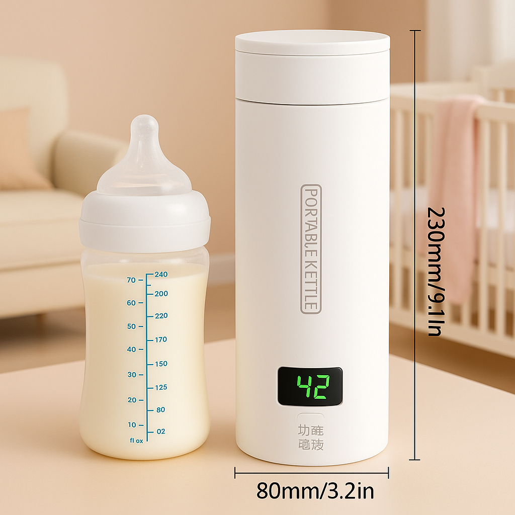 The 500ML Electric ZARTSEN Portable Kettle: Effortless Baby Bottle Warming for Parents On-the-Go